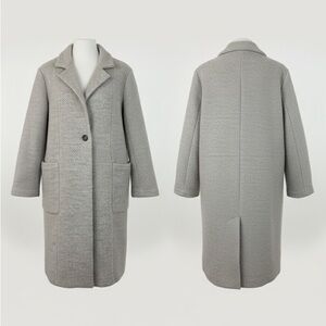 Long Light Gray Knit Twill Coat from Banana Republic, Women’s Size XS